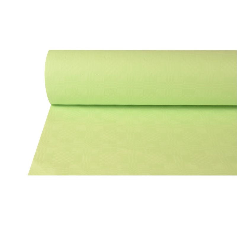 PAPSTAR papieren tafelkleed met damastprint 50 m x 1 m donkergroen